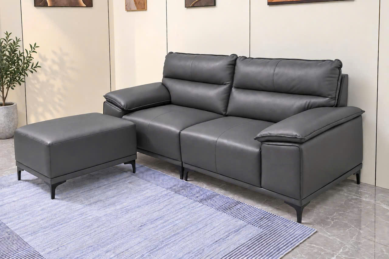 Sofa băng 2m2 và đôn lớn ghép góc Tundo