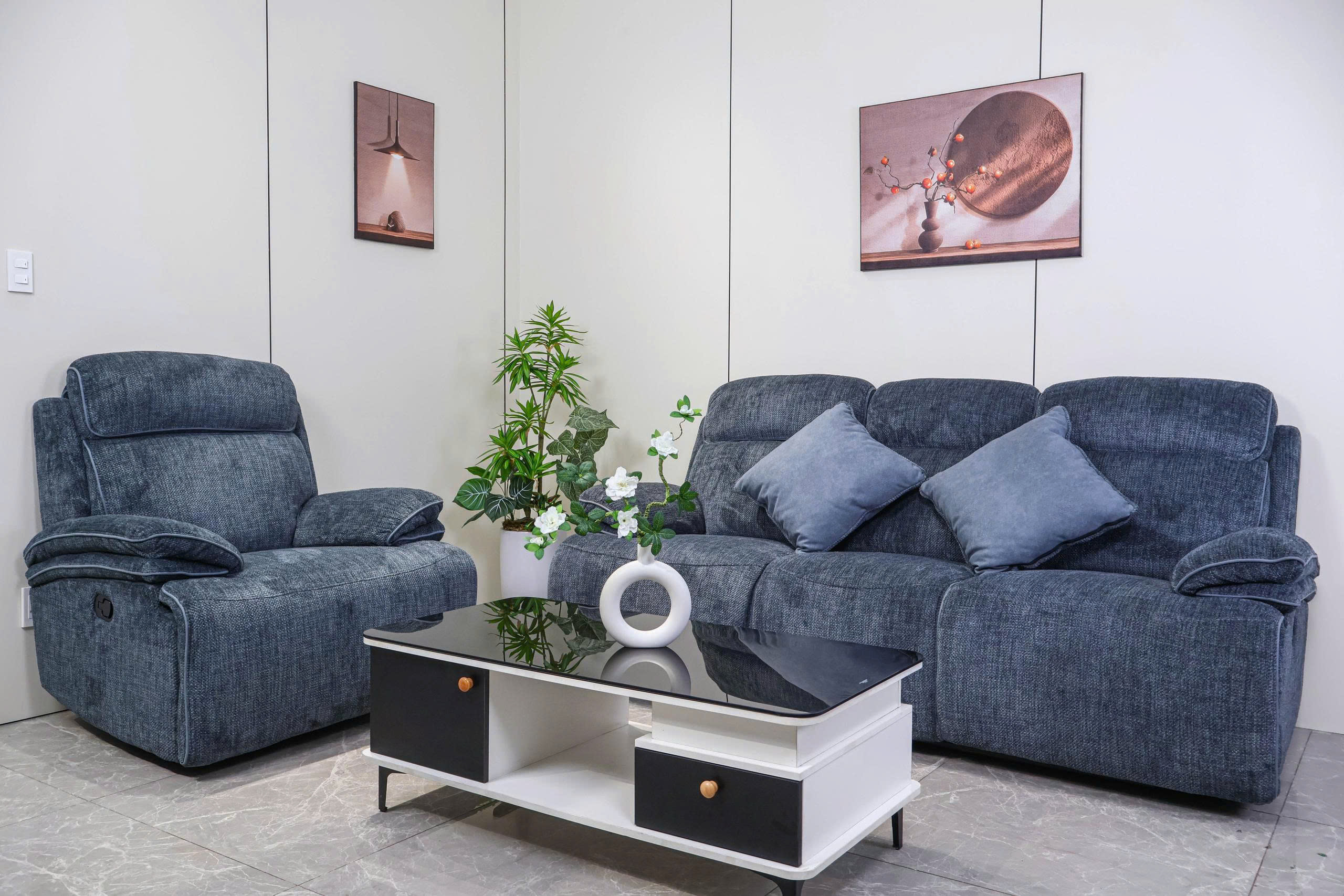 Bộ Sofa Chỉnh Cơ Ghế Băng Dài 2m2 Tundo + Ghế Đơn – Tặng Kèm Bàn Trà
